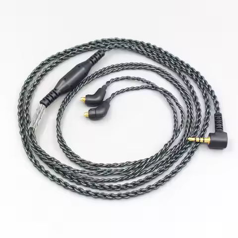 LN006057 45ohm 3.5mm 2.5mm 4.4mm Balanced Silver Foiled Earphone Cable For Etymotic ER4SR ER4XR ER3X