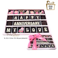 Trulychoco kado Coklat ucapan anniversary cocok untuk hadiah hari jadi pacar  / pasangan cewek atau 