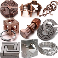 9 Pcs Metal Brain Teaser Puzzles Teaser 3D Steel Puzzle for Adults Unlock Interlocking Puzzle Adult