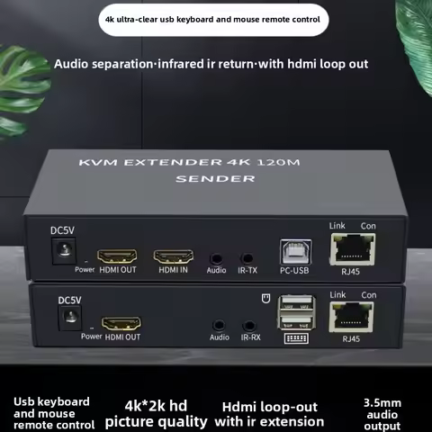 HD RJ45 4K HD KVM Extender Cat6 120M HD KVM Ethernet Extender audio Kit over Lan Ethernet Extender F