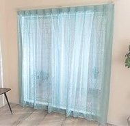 Made in Japan, Scandinavian Style Block Design, Lace Curtains, Set of 2, Width 51.2 inches (130 cm) 
