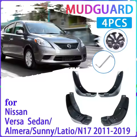 Car Mud Flaps for Nissan Versa Sedan Latio Sunny Almera N17 2011~2019 Mudguard Splash Guards Fender