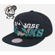 San Jose Sharks Full Frontal Black Snapback - Mitchell & Ness