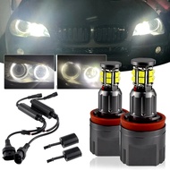 2pcs 120W H8 LED Canbus Bebas Ralat Angel Eyes Lampu Penanda Lampu Lampu Putih untuk 08-12 BMW 1-sir