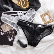 French Hot Sexy Transparent Temptation Lace Girl Panties Sexy Hollow Low-Waist Panties