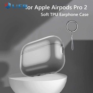 เปลือกป้องกันกันน้ำที่มีหัวเข็มขัดเชือกเส้นเล็ก Soft TPU ชุดหูฟังป้องกันเชลล์กันกระแทกหูฟังไร้สายปกกันฝุ่นสำหรับ Apple Airpods Pro 2