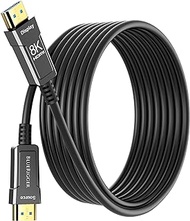 BlueRigger 8K Fiber Optic HDMI Cable 25FT (48Gbps, in-Wall CL3 Rated, eARC, 8K 60Hz, 4K 144Hz, HDCP 2.3, HDR10+) Ultra High Speed Long HDMI AOC 2.1 Cable - for Gaming, VR, HDTV, Monitor, PC