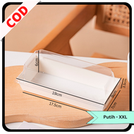 [50 PCS] MINI CAKE BOX DESSERT BOX KOTAK PERSEGI PANJANG PUTIH COKLAT BOX PACKAGING MILK BUNS