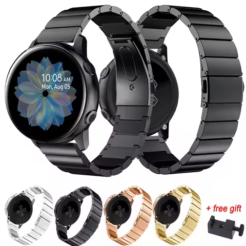For Samsung galaxy watch Active 2 44mm 40mm Stainless Steel 20MM Watch Strap band Bracelet Metal Act