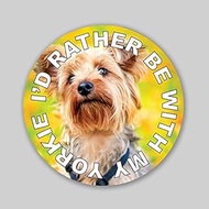 JMM Industries I'd Rather Be with My Yorkie Puppy Dog Vinyl Decal Sticker Car Window Bumper 2-Pack 4