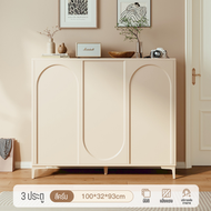 ตู้เก็บรองเท้า ตู้รองเท้า ชั้นวางรองเท้า มินิมอล ตู้รองเท้าสีครีม ที่ใส่รองเท้า ผ้าใบ มีบานพับ อเนกป