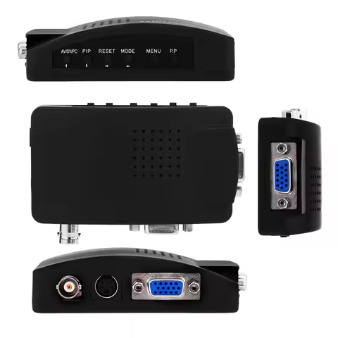 Composite TV BNC S Video to VGA Video Converter Adapter For DVR Video Converter with Signal Cable Co