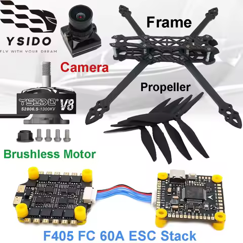 Mark4 7in 295mm Frame F405 FC 60A ESC Stack 2806.5 1300KV Motor 7040 Propeller 2.5W VTX for RC FPV 7