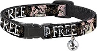 Warner Bros. Cat Collar, Breakaway Collar with Bell, Dobby is Free 3 Dobby Poses Star Swirls Black G