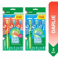 Darlie Dual Level Bristles Toothbrush / For Her Him / Effective Cleaning Brighter Smile, 3s