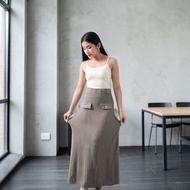 Adele Long Flared Knit Skirt 3049| Fashion Skirt Wanita | Knitted Skirt