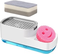 Dish Soap Dispenser with Sponge Holder Compatible with Scrub Daddy Sponge, Dish Soap Dispenser for K