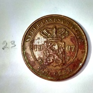 uang kuno koin jaman belanda benggol 1907# 23
