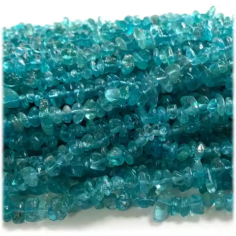 Veemake Natural Clear Blue Apatite Fluorapatite Chip Jewelry Beads 08275