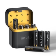 imuto 1.5V AA Rechargeable Li-ion Battery 3000mWh Long-Lasting 8 x AA ​ Microphone Battery