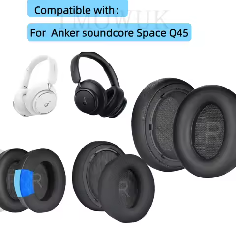 EarPads Compatible with Anker soundcore Space Q45 Headset Headphones Earpads Cover Replacement Leath