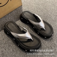 Fashionable Women's Shoes Flip-Flops Women's Summer Outer Wear Thick-Soled All-Match y2k Style Flip-