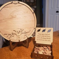 Frame Hati Lingakaran Circle Guest book Heart Wedding Love Acrylic
