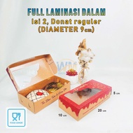 (Isi 30pcs) Dus Box Donat Isi 6 / Kotak Donat Isi 6 / Dus Donat Setengah Lusin Laminasi / Dus Donat 