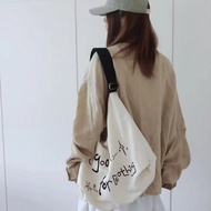 Letter Canvas Bag Female Tote Bag Large Capacity Messenger Bag _ zbm711.my
