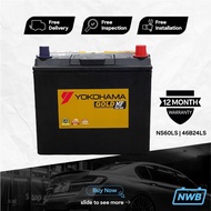 YOKOHAMA Battery NS60LS NS60S Car Battery Bateri NS60L 46B24LS Bateri Kereta Batteri Kereta Wira Vios Altis Grand Livina