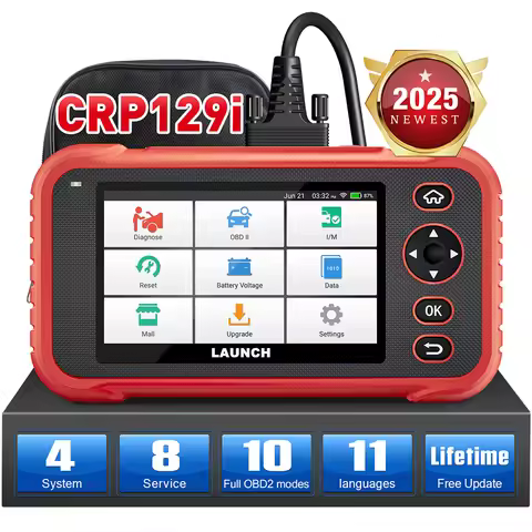 LAUNCH X431 CRP129i Car OBD2 Scanner 4 System Diagnose 8 Reset Scan 11 Language Battery Voltage Chec
