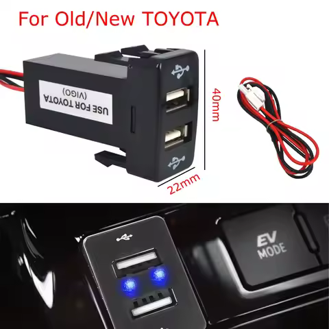 Dual Usb Car Charger Power Adapter Socket For TOYOTA USB 2.1A 2 Port Charge Socket For Iphone Sumsan