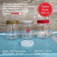 200ml Plastic Jar 200 RoundML Contents 50 FREE CARDBOARD Spice Jar/ Sambal Jar/ Chocolate Plastic Ja