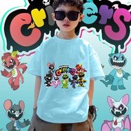 8 Colors Poppy Playtime 4 Nightmare Critters 100cm-120cm Cute Children's Cartoon Short-Sleeved T-Shi
