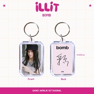 GANTUNGAN GANCI ACRYLIC ILLIT BOMB KEYCHAIN ACRYLIC KEYCHAIN KPOP UNOFFICIAL IROHA MOKA YUNAH