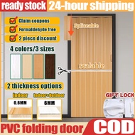 PVC Accordion sliding door Bathroom door Folding door Partition Rail Door thickening Invisible door