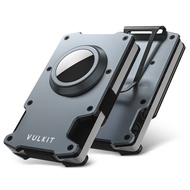 VULKIT-AirTag Holder RFID Blocking กระเป๋าสตางค์ใส่บัตรเครดิตดีไซน์เรียบหรูสำหรับผู้ชาย พร้อมคลิปหนี