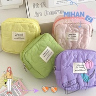 MIHAN Lipstick Bag, Flower Mini Small Square Bag, Simplicity Style Candy Color Quilting Cosmetic Bag