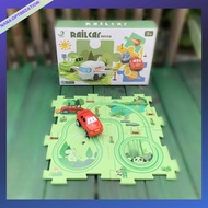 Children's puzzle rail car toy boy electric car 3-6 year old DIY assembly multifunctional puzzle boy