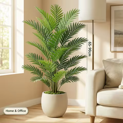 Artificial Areca Palm Trees Plants Tree Plastic 65-90cm Fake Plant for Home Living Room Balcony Gard