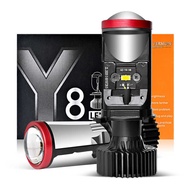 Car LED Headlight Small Lens H4 Y8 Y1 Y2 U7 Distance Near Integrated Dual Light Lens Motorcycle
