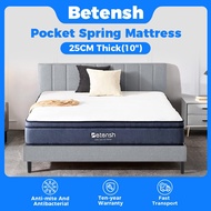 🔥Betensh 25cm Pocket Spring Mattress🔥Single/ Super Single Mattress Queen Mattress King Mattress (10"