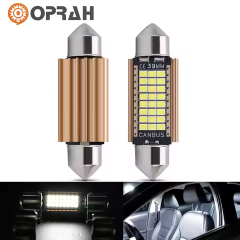 Oprah 2PCS C10W C5W LED Canbus LED Festoon 31mm 36mm 39mm 42mm For Interior Reading Light License Pl
