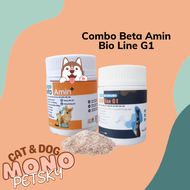Combo Beta Amin + Men vi sinh Bioline G1 tăng cường đề kháng sức khỏe và đường ruột cho chó mèo mọi