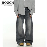 HOUCH COD Men's Jeans Straight Denim Classic Long Pants Men Jean Smart Casual Pant Plus Size Seluar 