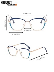 貓眼眼鏡防藍光女性金屬眼鏡框清晰鏡片時尚眼鏡