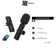 K8 K9 Wireless Microphone Live Vlogging Clip-on Microphone for Video Recoding Interview Mikrofon
