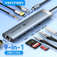 Vention USB C HUB ประเภท C ถึง HDMI USB 3.2 Gen 1 แบบพกพา Mini Work Station USB 3.0 PD 100W RJ45 4K 