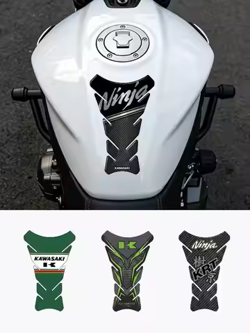 FOR KAWASAKI Motorcycle PVC Tank Pad Tank Cap Protector Racing Sticker Universal