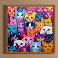 Colorful Cat DIY Full Diamond Diamond Painting, Diamond Painting Embroidery Handicrafts, Suitable fo